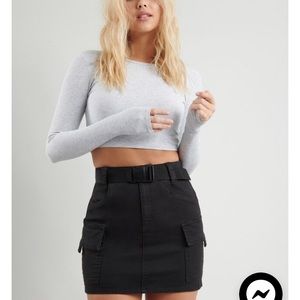 Garage belted cargo mini skirt